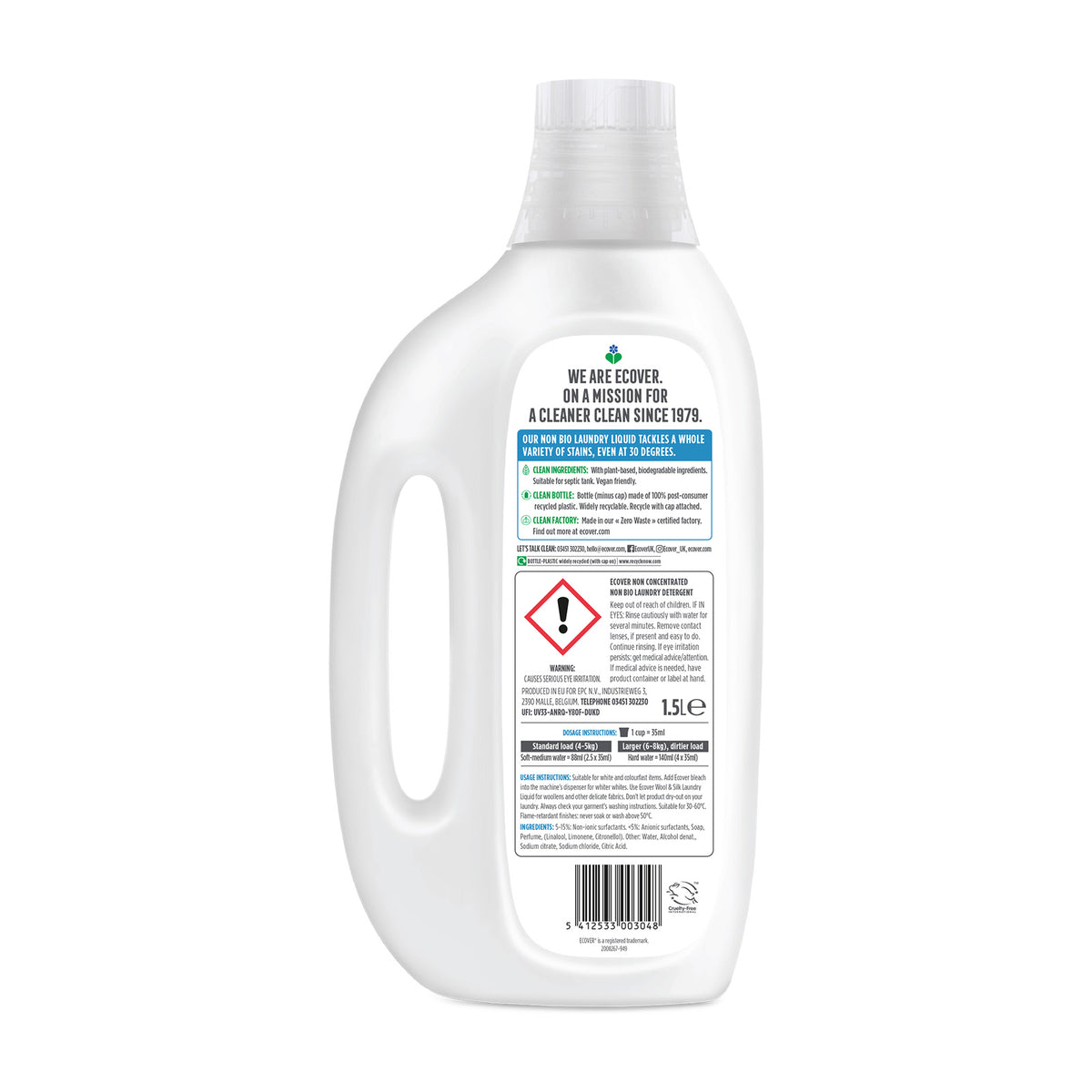 Non Bio Laundry Detergent 1.5L Lavender & Eucalyptus Ecover Singapore