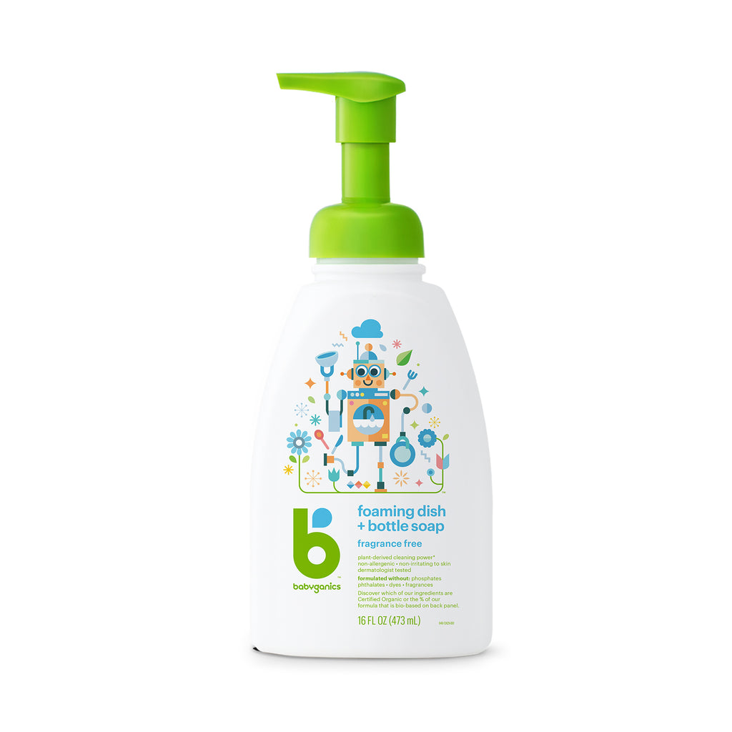 Babyganics foaming dish & bottle soap, 473ml, fragrance free