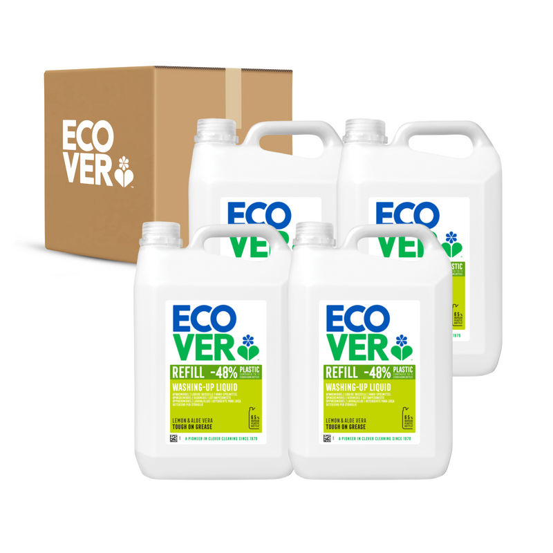 Sensitive Washing-Up Liquid Refill 5L- Lemon & Aloe (Carton of 4)