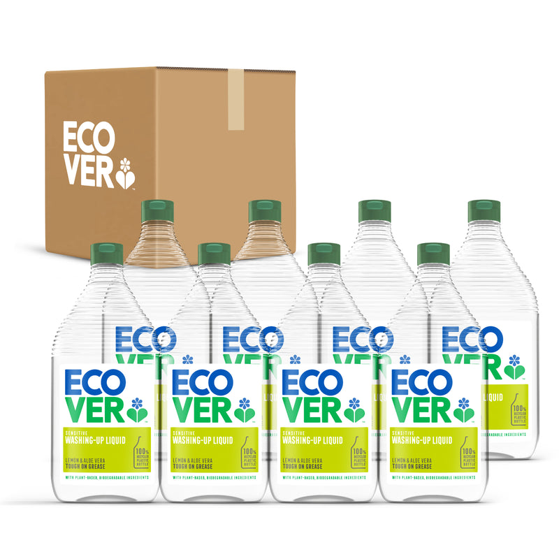 Sensitive Washing-Up Liquid 950ml- Lemon & Aloe Vera (Carton of 8)